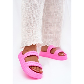S.Barski Hab könnyű női papucs a platformon S. Barski ZK51-001 Fuchsia rózsaszín 2