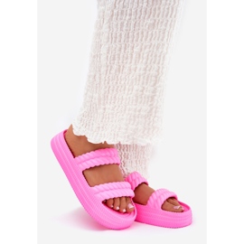 S.Barski Hab könnyű női papucs a platformon S. Barski ZK51-001 Fuchsia rózsaszín 1