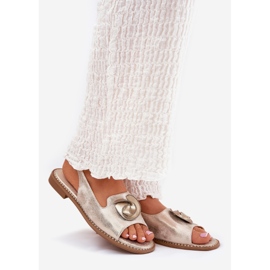 S.Barski Fényes női szandál díszes S. Barski Kv51-006 arany aranysárga 1