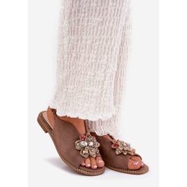 S.Barski Lapos sarkú női szandál S. Barski KV27-001 díszes sötét bézs 1