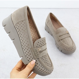 Női mokaszinok egy nyitott ék khaki potocki 12608 bézs 1 Női mokaszinok egy nyitott ék khaki potocki 12608 bézs 1