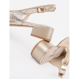 Goodin Arany nyílt munkás alacsony kerekes szandál aranysárga 1