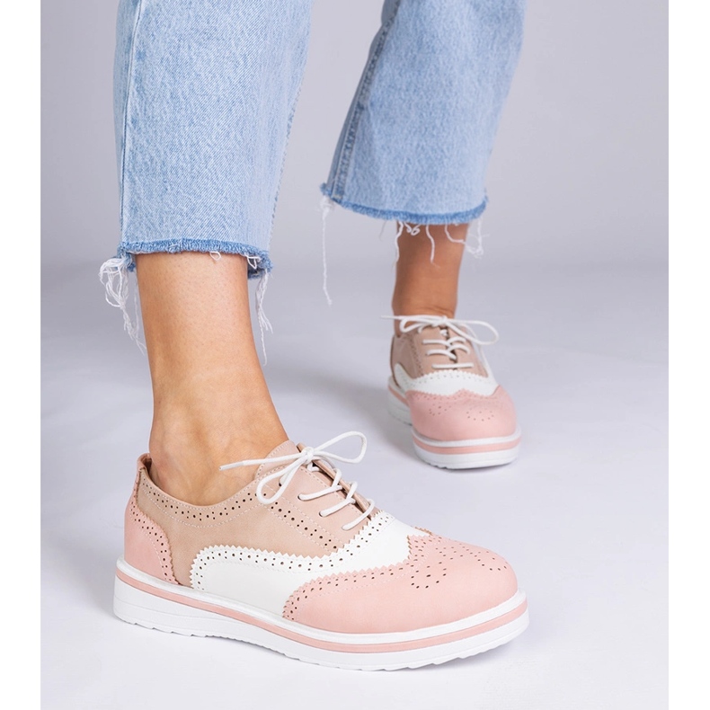 Rózsaszín klasszikus oxford cipő 1
