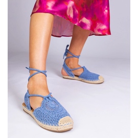 Lapos, feküdt espadrilles kék szandál 1