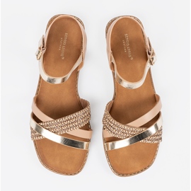 Arany női szandál egy lapos talp sergio leone aranysárga 2