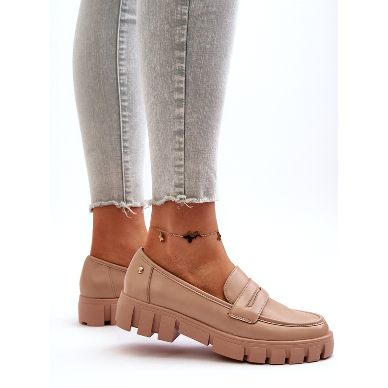 Vinceza Női öko bőr cipők bőr bézs betét 3