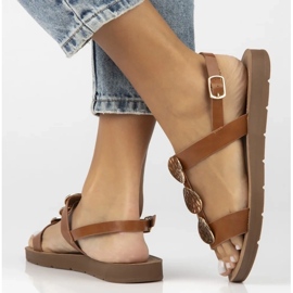 Filippo Női lapos bőr szandál OBACS DS6885/25 barna 2