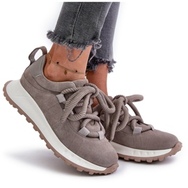 Női velúr tornacipő vastag fűzővel Artiker 54C1465 szürke 8