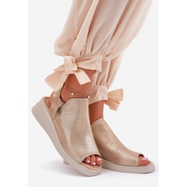 Jezzi Női Golden Wedge szandál aranysárga 1