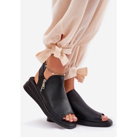 Jezzi Női fekete szandál ékeken 1