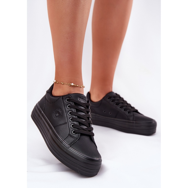 Öko bőr női cipők a platformon Big Star RR274299 fekete 2