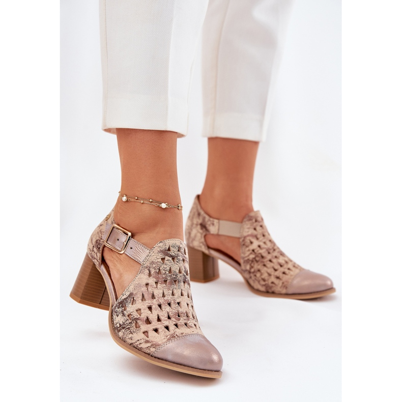 Női bőr nyitott maciejka csizma 04962-43 bézs-arany 2 Női bőr nyitott maciejka csizma 04962-43 bézs-arany 2