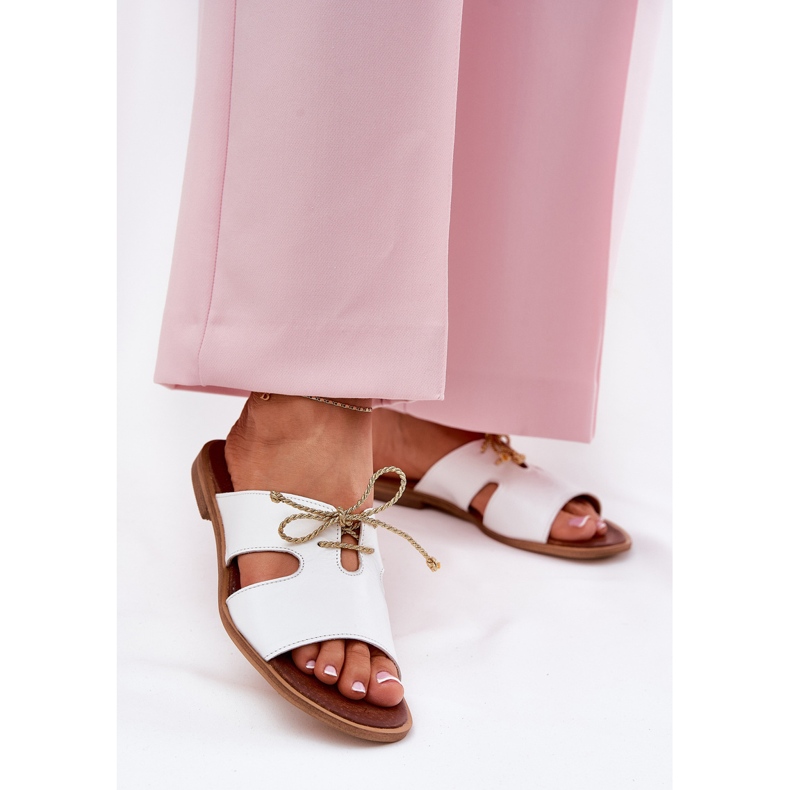 Női bőr papucs flops zazoo 3022 fehér 2