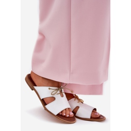 Női bőr papucs flops zazoo 3022 fehér 1