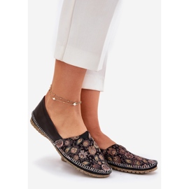 Bőr mintás ballerinas maciejka t1929-71 fekete 1