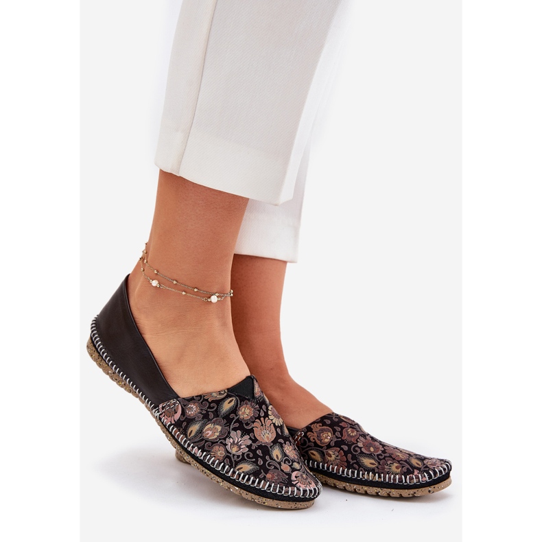 Bőr mintás ballerinas maciejka t1929-71 fekete 1