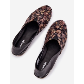 Bőr mintás ballerinas maciejka t1929-71 fekete 2