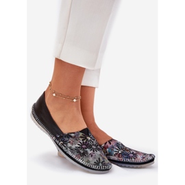 Bőr balerinák, mintázatú maciejka t1930-39 fekete 1