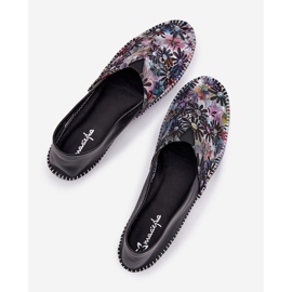 Bőr balerinák, mintázatú maciejka t1930-39 fekete 2