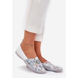 Bőr balerinák, mintázatú maciejka t1930-38 fehér 1