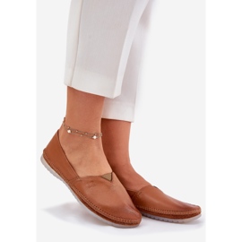 Bőr balerinák sima maciejka t1930-29 barna 1