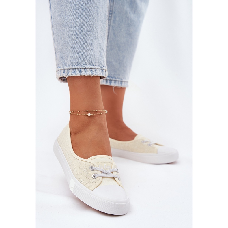 Cipők női cipők hímzéssel Lee Cooper LCW-25-31-3445l Bézs 2