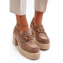 Zazoo 20170 velúr cipő vastag bézs poszton 3