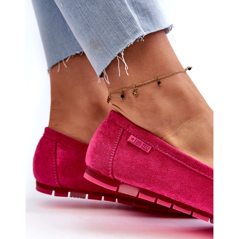 Női Eco Suede mokaszin Big Star NN274934 Memory Foam System fukszia rózsaszín 1