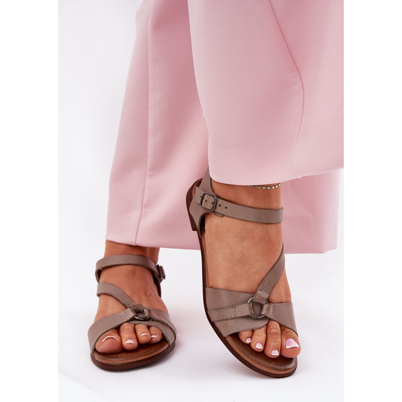 Zazoo 40182 női sötét boon szandál bézs 2