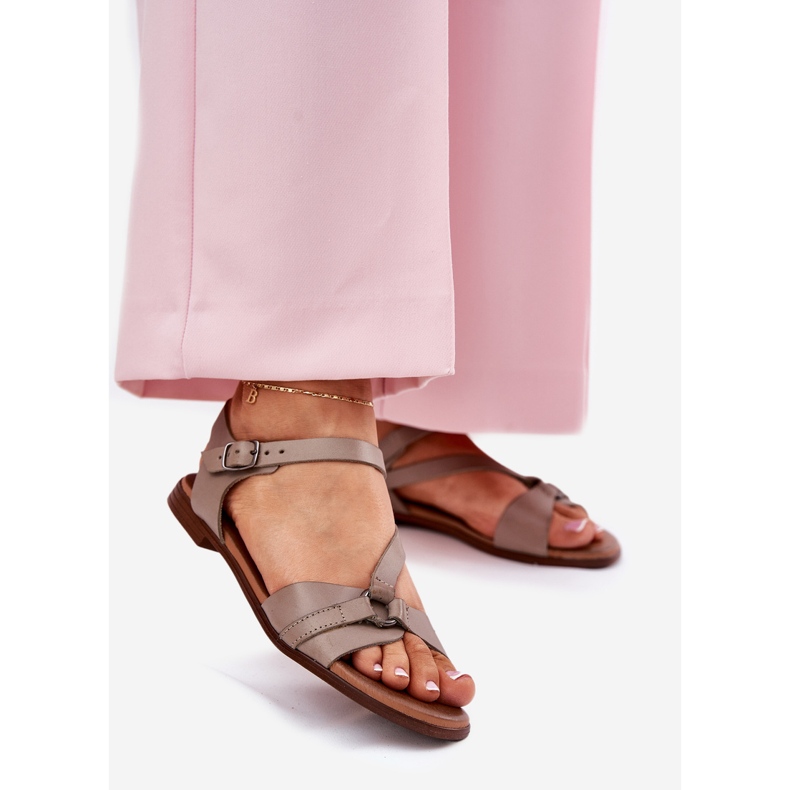 Zazoo 40182 női sötét boon szandál bézs 1