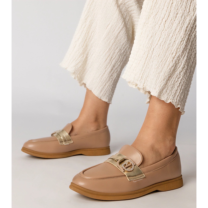 Krémes öko -lenercipők cirkonokkal tejszínes 1