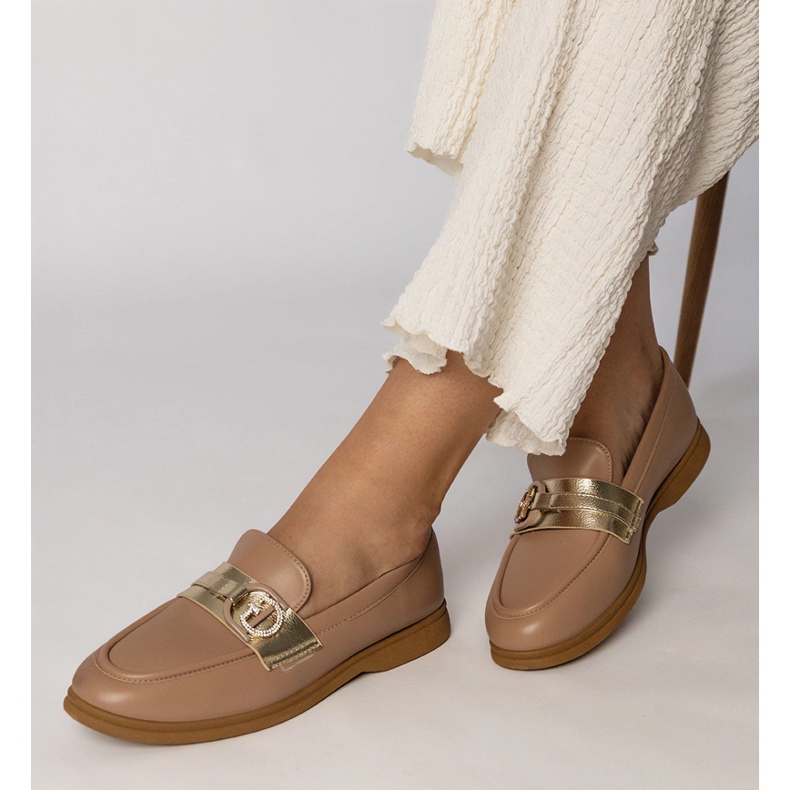 Krémes öko -lenercipők cirkonokkal tejszínes 2