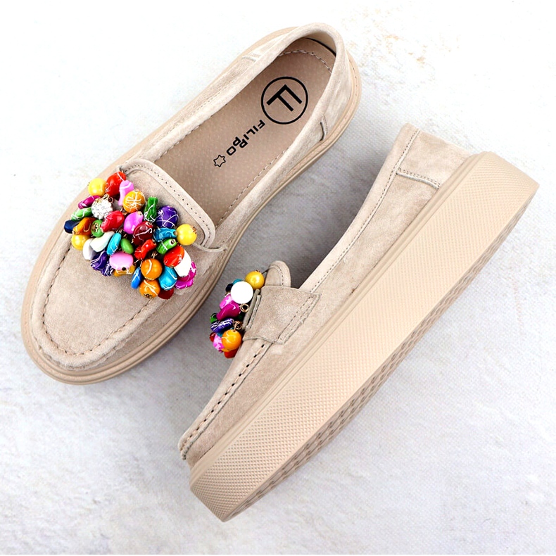 Bőrös -saferek a peronon, bézs bézs filippo dp6765 4 Bőrös -saferek a peronon, bézs bézs filippo dp6765 4