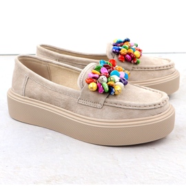 Bőrös -saferek a peronon, bézs bézs filippo dp6765 3