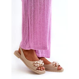 Női szandál díszítéssel S.Barski KV27-004 Bézs 1