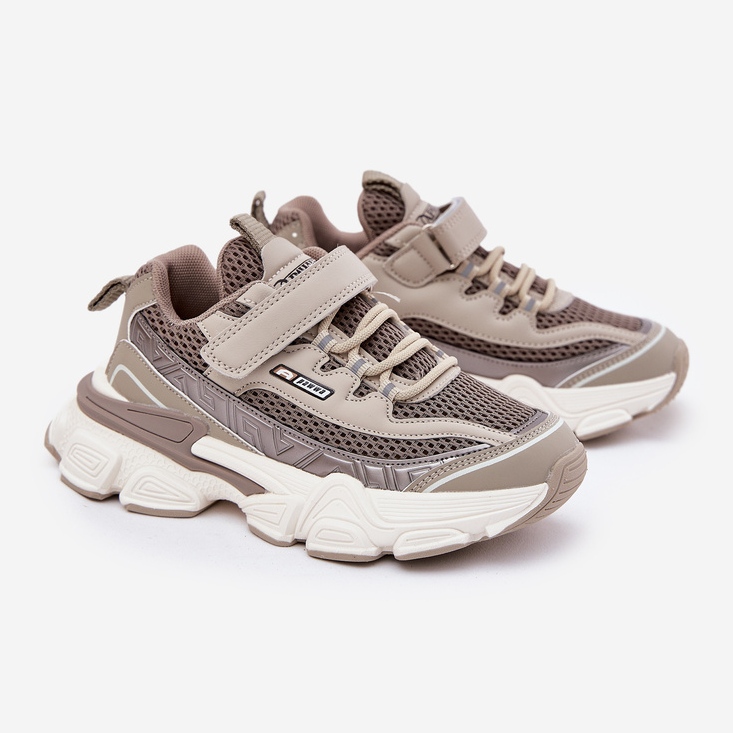 Cipők sportcipő khaki tépőzárat bézs 1