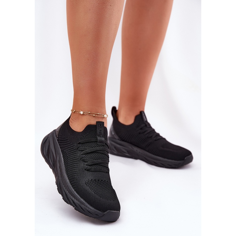 Slocked könnyű női sportcipő Big Star RR274A132 Hi-Polish System Black System fekete 2