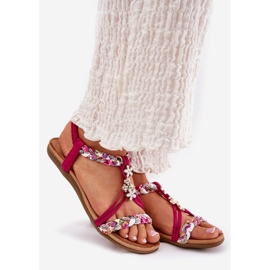 Lapos női szandál fonott csíkokkal és csapokkal Artiker 56C1314 fuksja rózsaszín 1