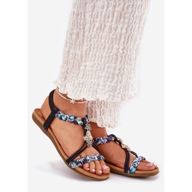 Lapos női szandál fonott csíkokkal és csapokkal Artiker 54C1331 fekete 1