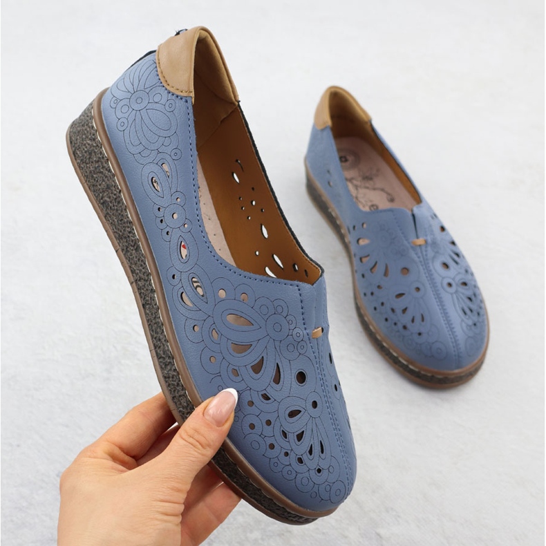 Evento Nyitott női bőrcipő egy sötétkék eseményen 7007 magasságban 1