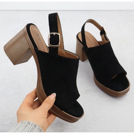 Női velúr szandál a Black Potocki Post 54313 -on fekete 1 Női velúr szandál a Black Potocki Post 54313 -on fekete 1