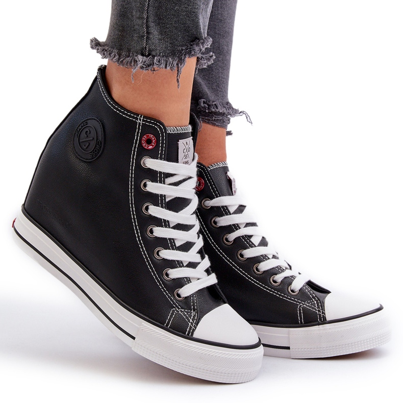Női Wedge Sneakers Cross Jeans NN2R4005 Fekete 6