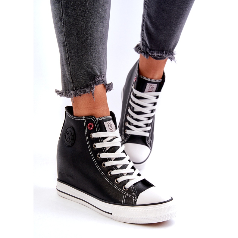 Női Wedge Sneakers Cross Jeans NN2R4005 Fekete 2