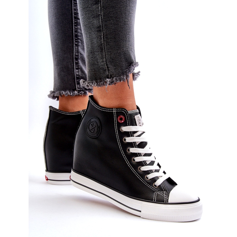 Női Wedge Sneakers Cross Jeans NN2R4005 Fekete 3