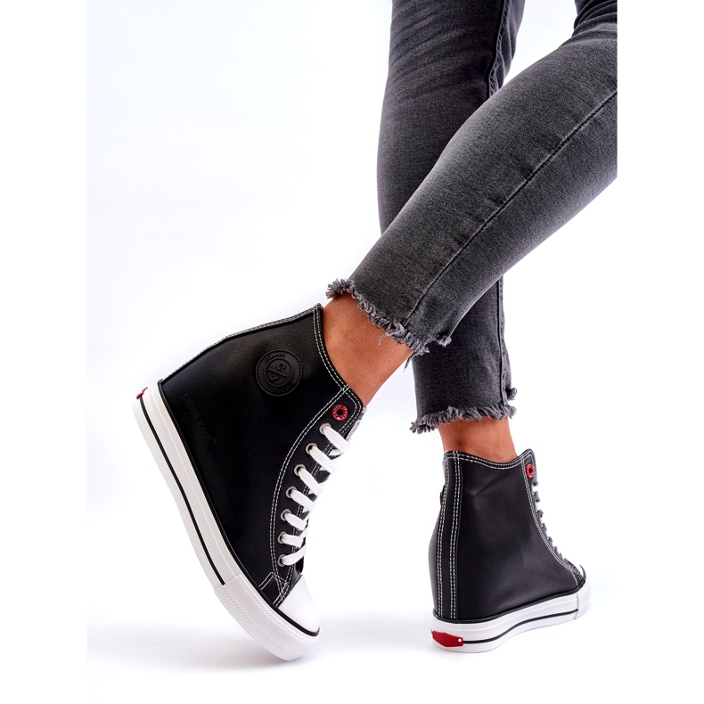 Női Wedge Sneakers Cross Jeans NN2R4005 Fekete 4