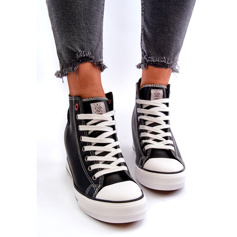 Női Wedge Sneakers Cross Jeans NN2R4005 Fekete 5