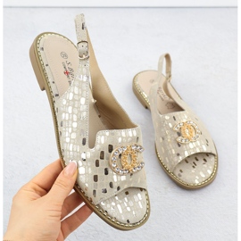 S.Barski Női bőr szandál Złote S. Barski Kv51-096 aranysárga 1