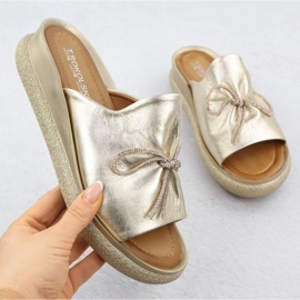 Női bőr flip flip flop t.sokolski l25-154 aranysárga 1