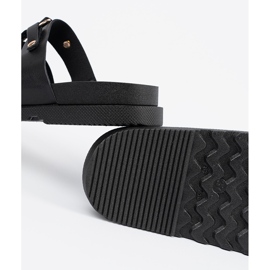 Seastar A fekete női papucs három csíkkal díszített strasszokkal 2