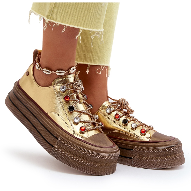 Női platform tornacipő GOE NN2N4055 arany aranysárga 6